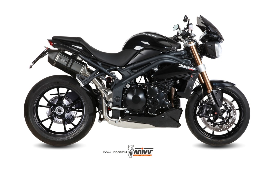 Mivv 2 Slip-On Speed edge black Triumph Speed Triple 2011-15