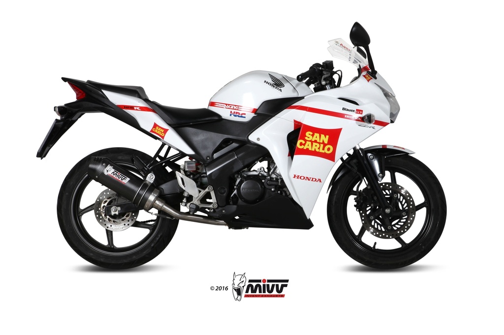 Mivv Full system 1x1 Oval carbono con tapa carbono Honda CBR 125 R 2011-16