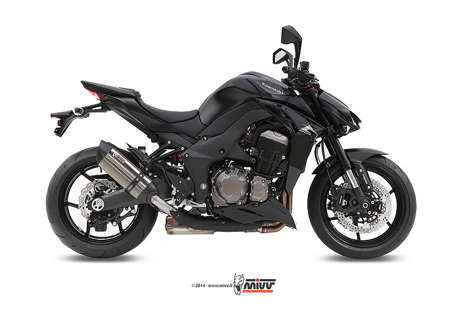 Mivv 2 Slip-On Suono St. Steel con tapa carbono Kawasaki Z1000 / Z1000 R Edition 2014-20