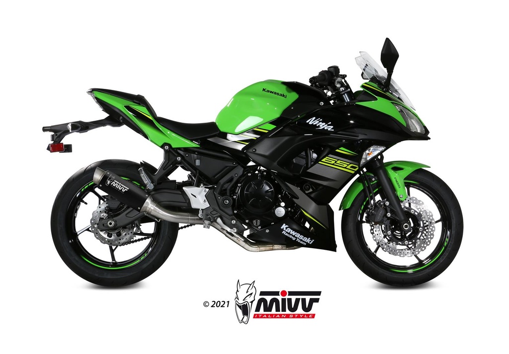 Mivv Full system 2x1 GP Pro black Kawasaki Ninja 650 / Z650 2017-23