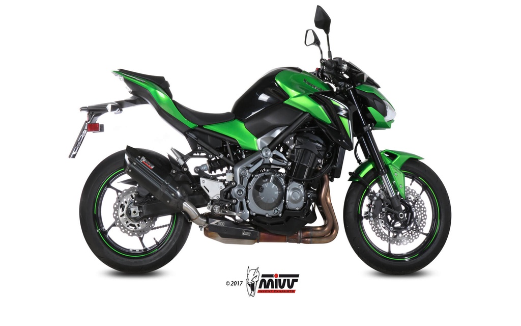 Mivv Slip-On Suono black con tapa carbono Kawasaki Z900 2017-19 / Z900 A2 (35/70 KW) 2017-24