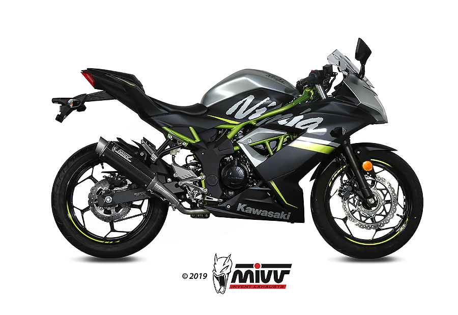 Mivv Slip-On GP Pro carbono Kawasaki Ninja 125 / Z125 2019-24