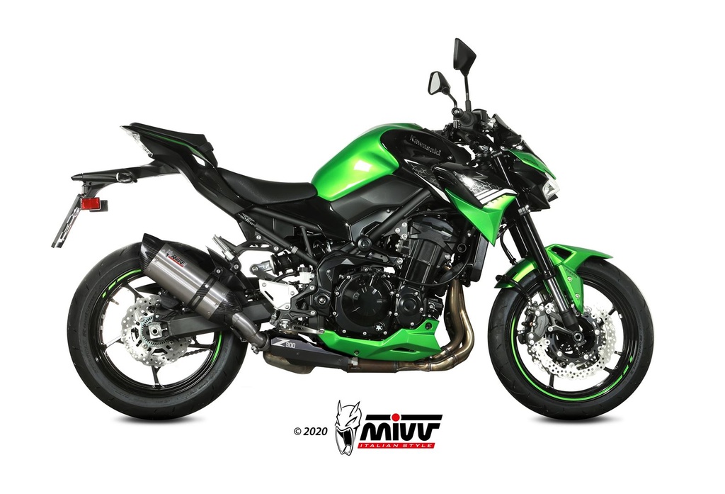 Mivv Slip-On Suono St. Steel con tapa carbono Kawasaki Z900 2020-24