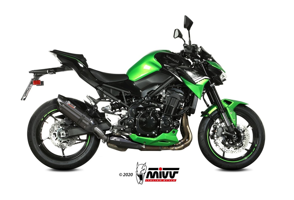 Mivv Slip-On Suono black con tapa carbono Kawasaki Z900 2020-24