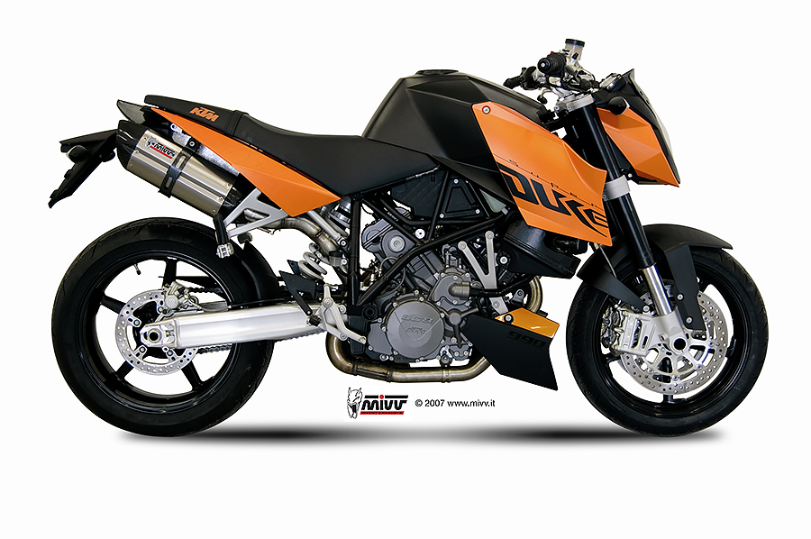 Mivv 2 Slip-On Suono St. Steel con tapa carbono KTM 990 Superduke 2005-11