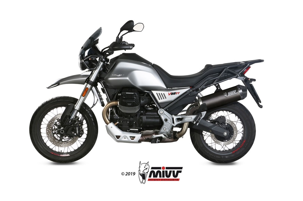 Mivv Slip-On Oval carbono con tapa carbono Moto Guzzi V85 TT 2019-24