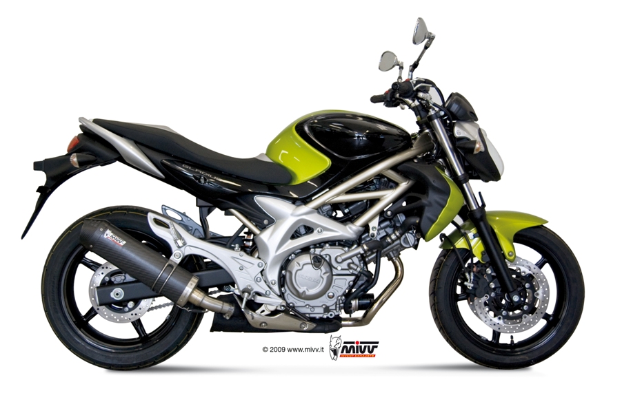 Mivv Slip-On Oval carbono con tapa carbono Suzuki Gladius 2009-15