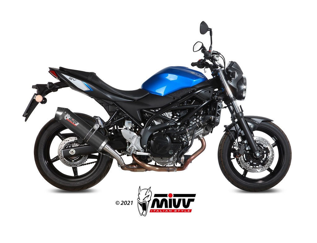 Mivv Slip-On Oval carbono con tapa carbono Suzuki SV 650 / X 2016-24