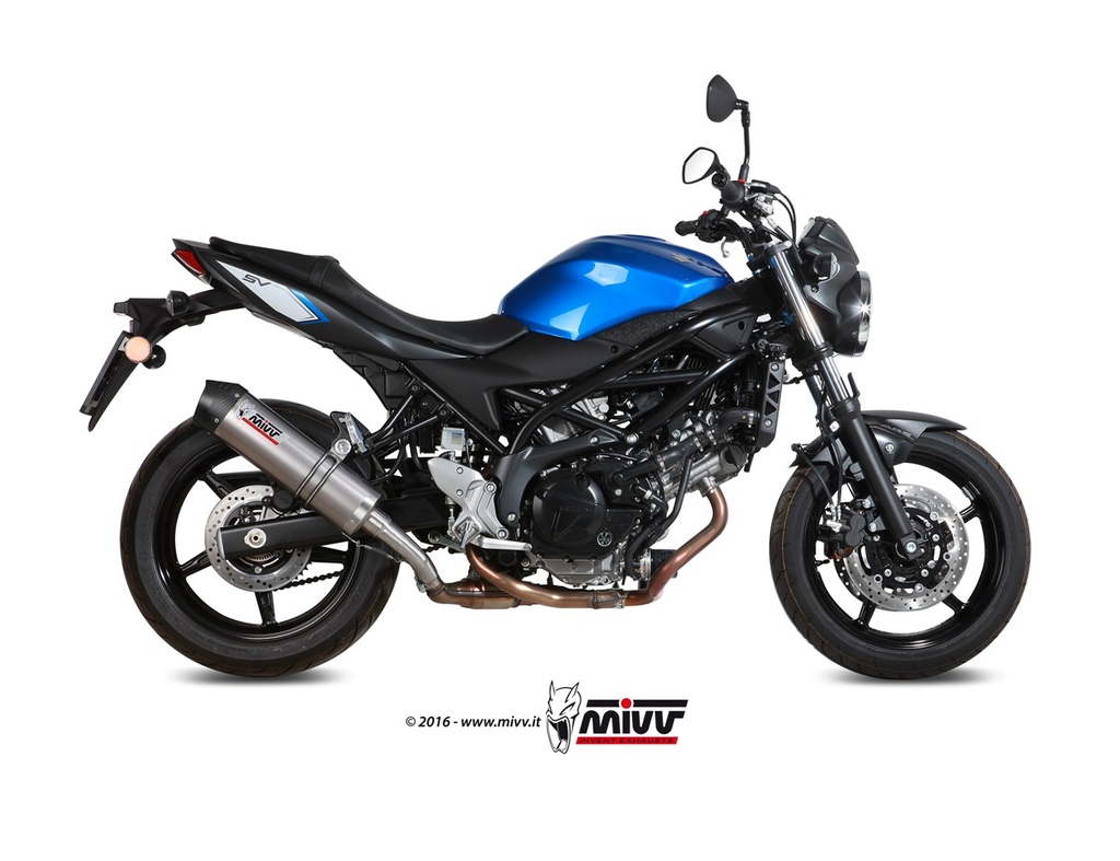 Mivv Slip-On Oval titan con tapa carbono Suzuki SV 650 / X 2016-24