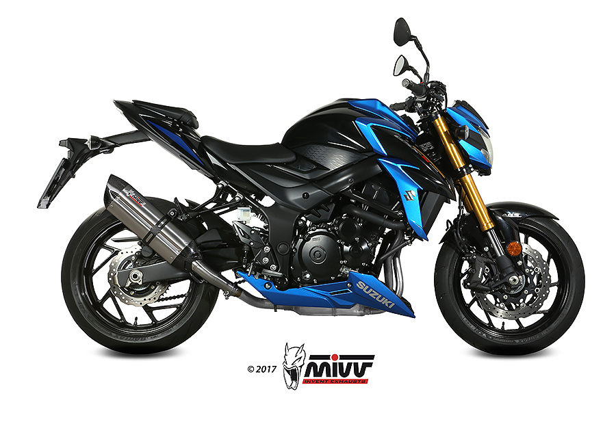 Mivv Slip-On Suono St. Steel con tapa carbono Suzuki GSX-S 750 2017-20