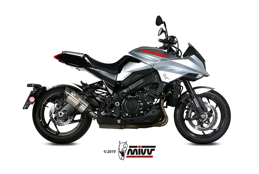 Mivv Slip-On Suono St. Steel con tapa carbono Suzuki GSX-S 1000 Katana 2019-24