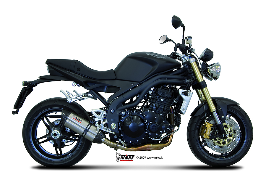 Mivv Slip-On Suono St. Steel con tapa carbono Triumph Speed Triple 2007-10