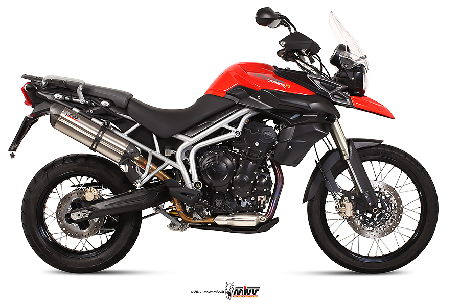 Mivv Slip-On Suono St. Steel con tapa carbono Triumph Tiger 800 XC/XR/XRx/XCx/XRT/XCA 2011-16