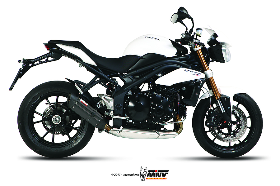 Mivv Slip-On Suono black con tapa carbono Triumph Speed Triple 2011-15