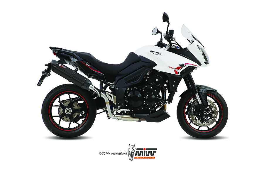 Mivv Slip-On Suono black con tapa carbono Triumph Tiger 1050 Sport 2013-16