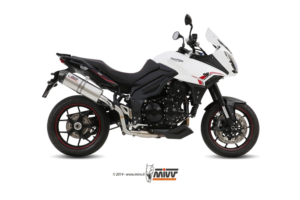 Mivv Slip-On Oval titan con tapa carbono Triumph Tiger 1050 Sport 2013-16