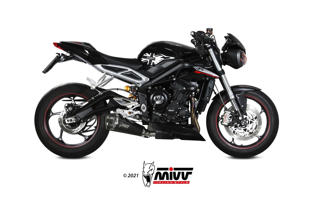 Mivv Slip-On Delta Race black Triumph Street Triple R / S / RS 2017-23