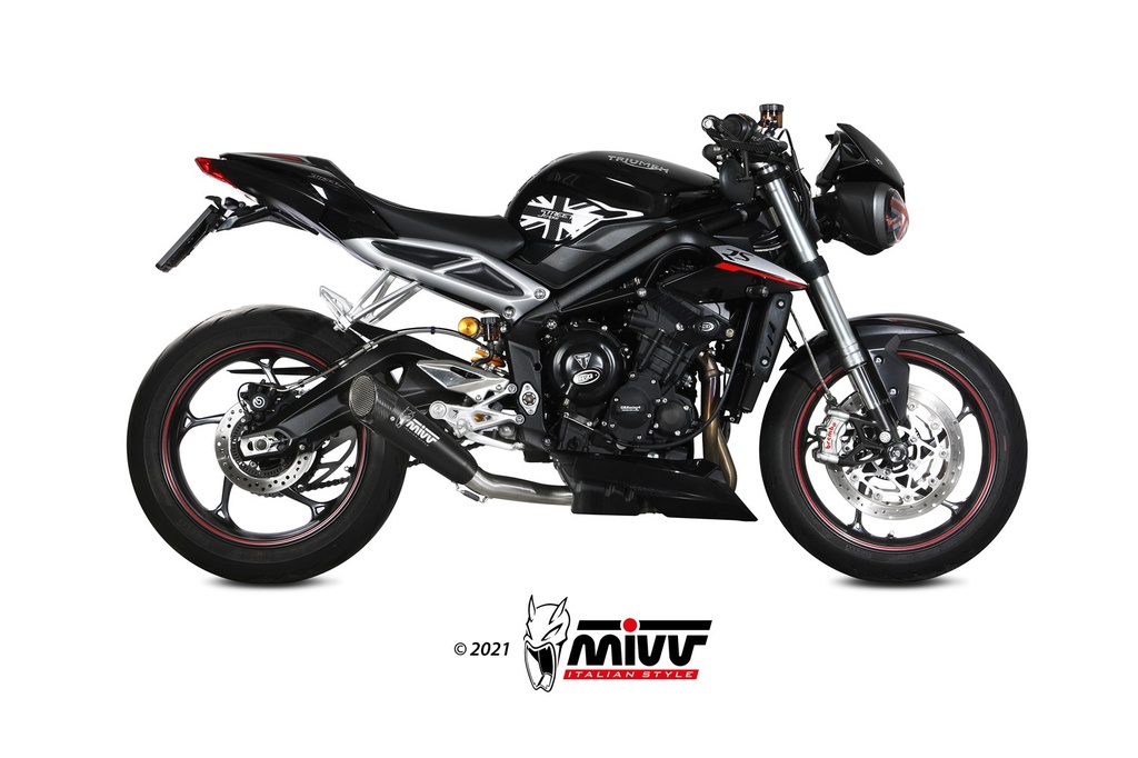 Mivv Slip-On X-M5 black Triumph Street Triple R / S / RS 2017-23