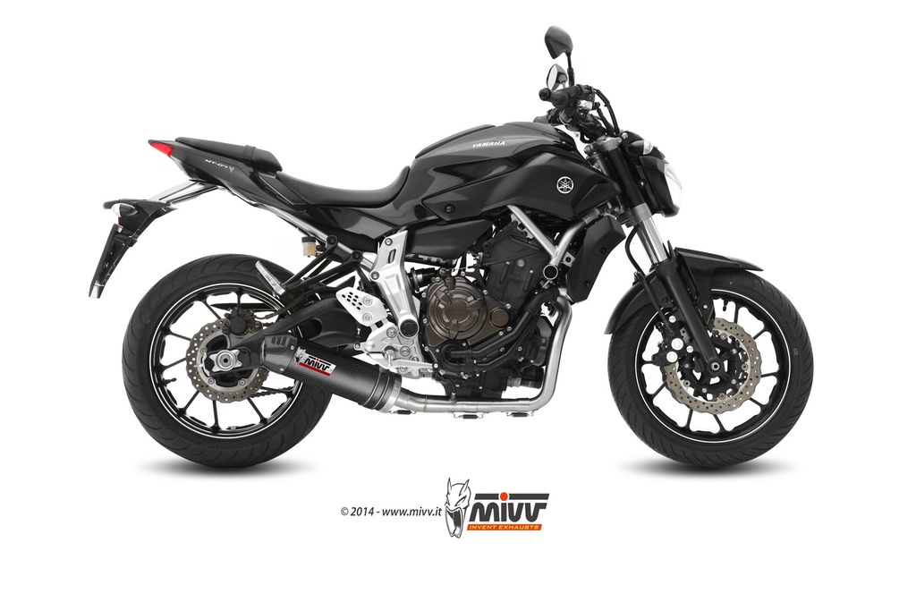 Mivv Full system 2x1 Oval carbono con tapa carbono Yamaha MT-07 / FZ-07 2014-24