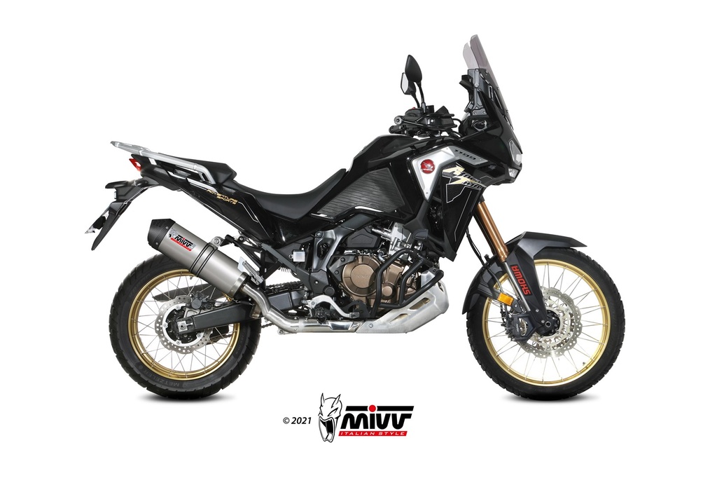 Mivv Slip-On Oval titan con tapa carbono Honda CRF 1100 L Africa Twin 2020-23