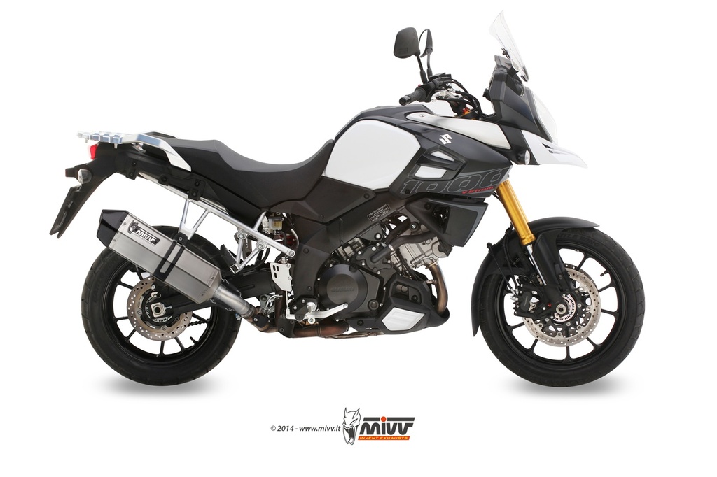 Mivv Slip-On Speed edge St. Steel con tapa carbono Suzuki DL V-Strom 1000 / V-Strom 1050 / XT