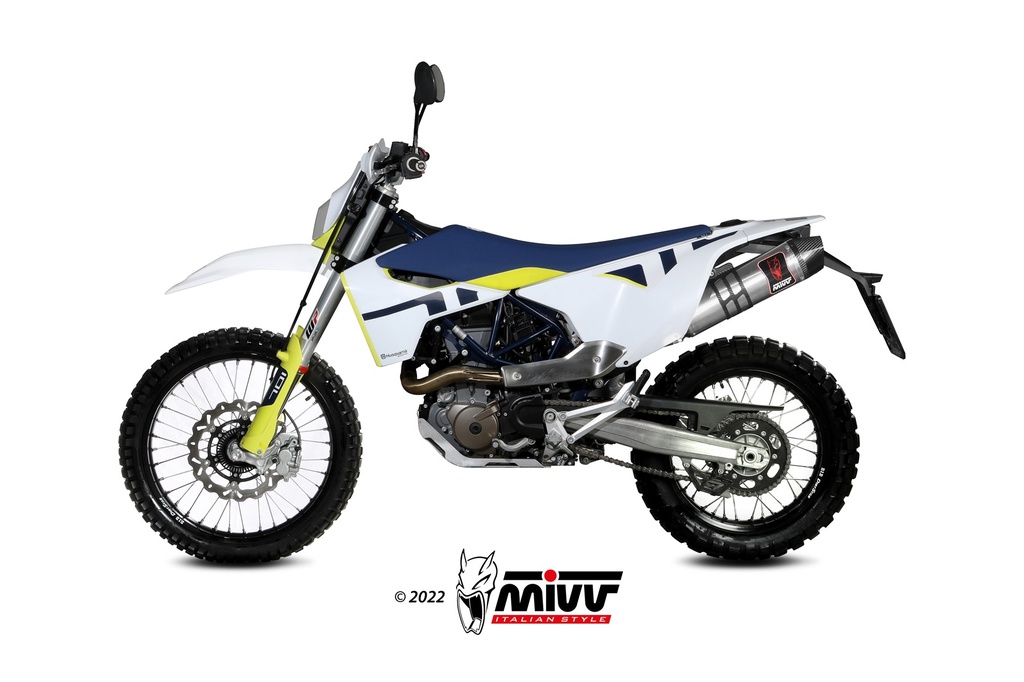 Mivv Slip-On Oval titanium Husqvarna 701 Enduro / Supermoto 2021-24