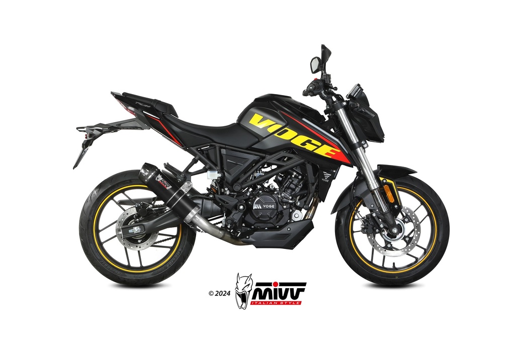 Mivv Full System 1x1 GP black con tapa carbono Voge Brivido 125R 2023-24