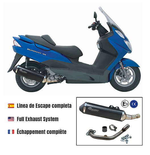 Pot d'échappement Racing pour Suzuki Burgman 125 et 150 (Avant 2007)