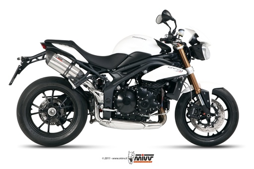 [AT.012.L7] Mivv 2 Slip-On Suono St. Steel con tapa carbono Triumph Speed Triple 2011-15