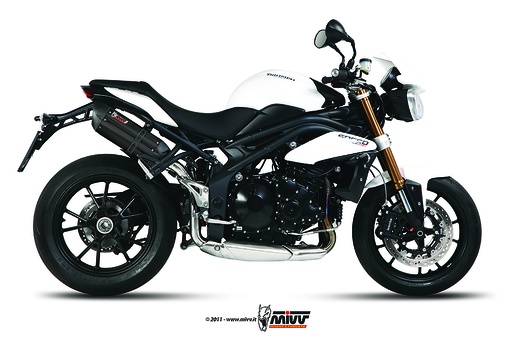 [AT.012.L9] Mivv 2 Slip-On Suono black con tapa carbono Triumph Speed Triple 2011-15