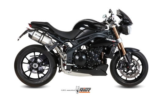 [AT.012.LRX] Mivv 2 Slip-On Speed edge St. Steel con tapa carbono Triumph Speed Triple 2011-15