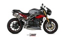 Mivv 2 Slip-On Suono St. Steel con tapa carbono Triumph Speed Triple 2016-17