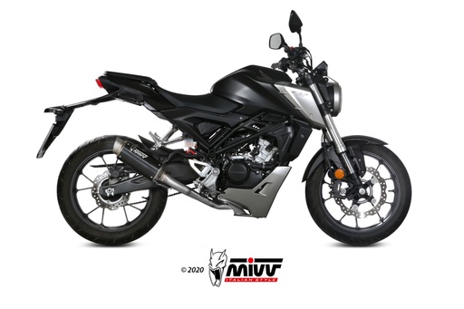 [H.074.LXBP] Mivv Full system 1x1 GP Pro black Honda CB 125 R 2018-20