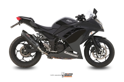 [K.038.L9] Mivv Slip-On Suono black con tapa carbono Kawasaki Ninja 300 2013-16 / Z300 2015-16