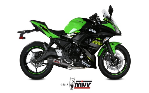 [K.044.L3C] Mivv Full system 2x1 Oval carbono con tapa carbono Kawasaki Ninja 650 / Z650 2017-23