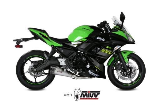 [K.044.LDRX] Mivv Full system 2x1 Delta Race St. Steel Kawasaki Ninja 650 / Z650 2017-23