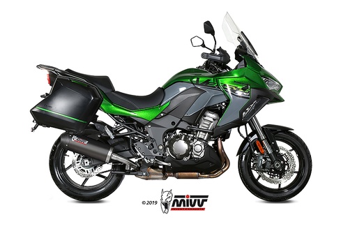 [K.049.LEC] Mivv Slip-On Oval carbono con tapa carbono Kawasaki Versys 1000 / S / SE 2019-24