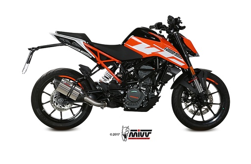 [KT.019.L7] Mivv Slip-On Suono St. Steel con tapa carbono KTM 125/390 Duke / RC 125/390 2017-20