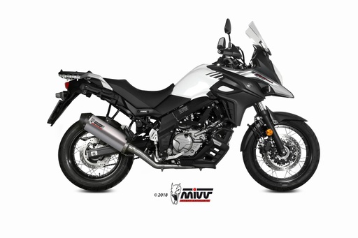 [S.049.LNC] Mivv Full system 2x1 Oval titan con tapa carbono Suzuki DL V-Strom 650 / XT 2017-24