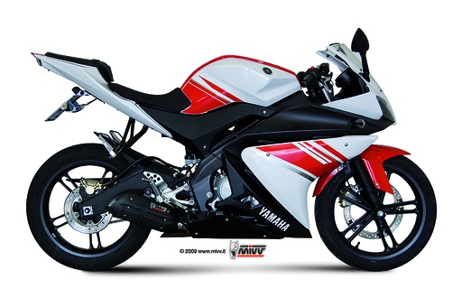 [Y.030.L9] Mivv Full system 1x1 Suono black con tapa carbono Yamaha YZF R125 2008-13