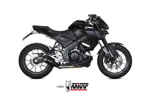 [Y.067.LC4B] Mivv Full system 1x1 X-M1 black Yamaha MT-125 2020-24/YZF R125 2019-23