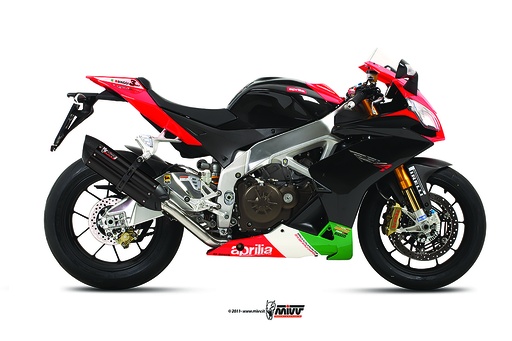 [A.009.L9] Mivv Slip-On Suono black con tapa carbono Aprilia RSV4 APRC / Tuono V4 APRC 2011-16