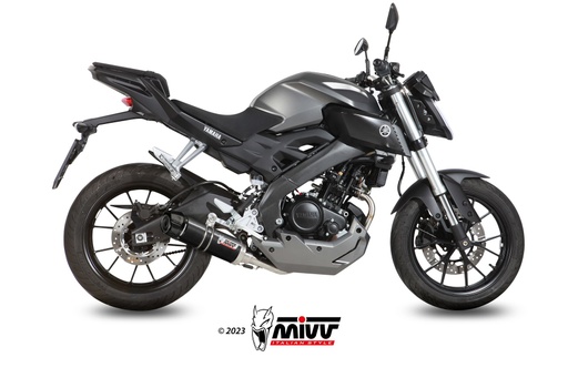 [Y.047.LXBC] Mivv Full system 1x1 GP black con tapa carbono Yamaha MT-125 2015-19 / YZF R125 2014-18